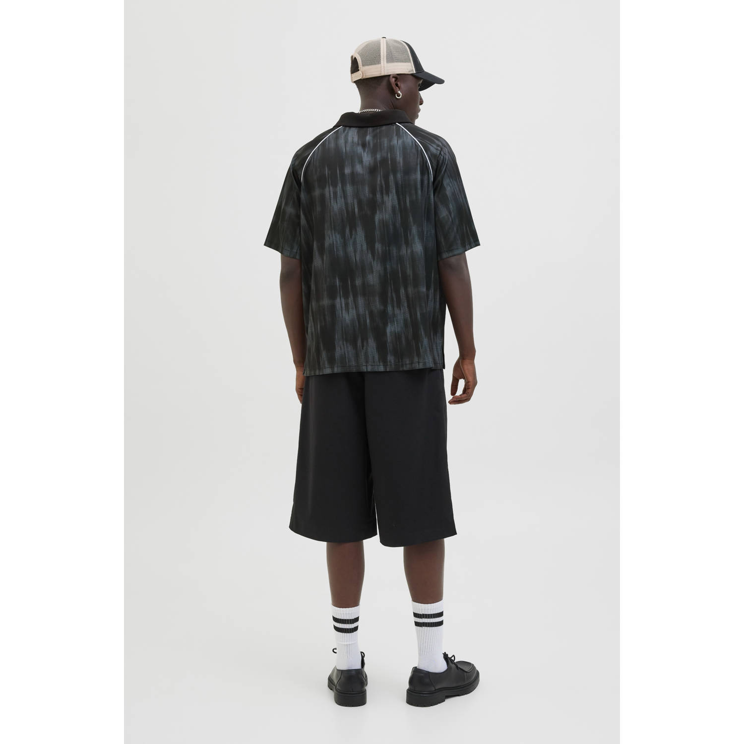 JACK & JONES CORE oversized polo zwart