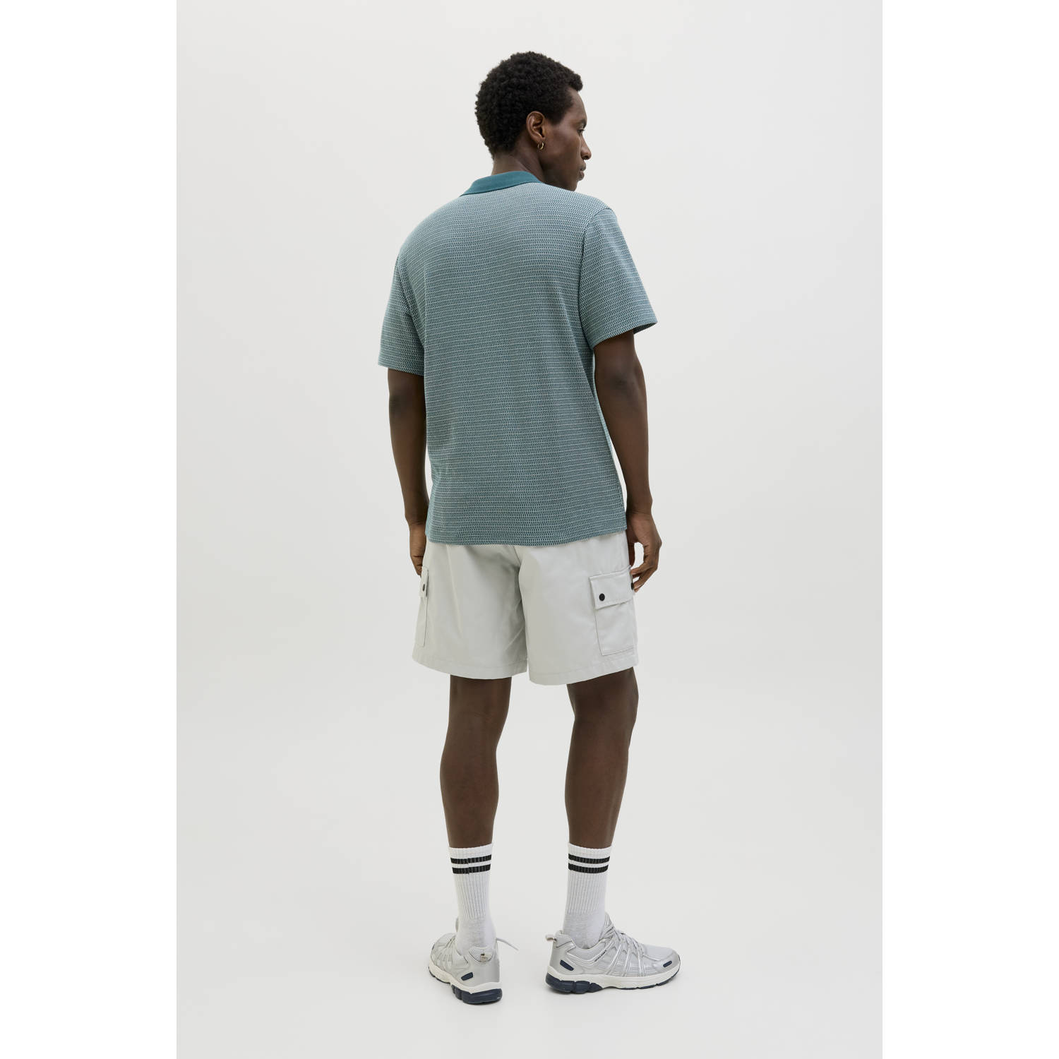 JACK & JONES CORE regular polo met ingebreid patroon groen