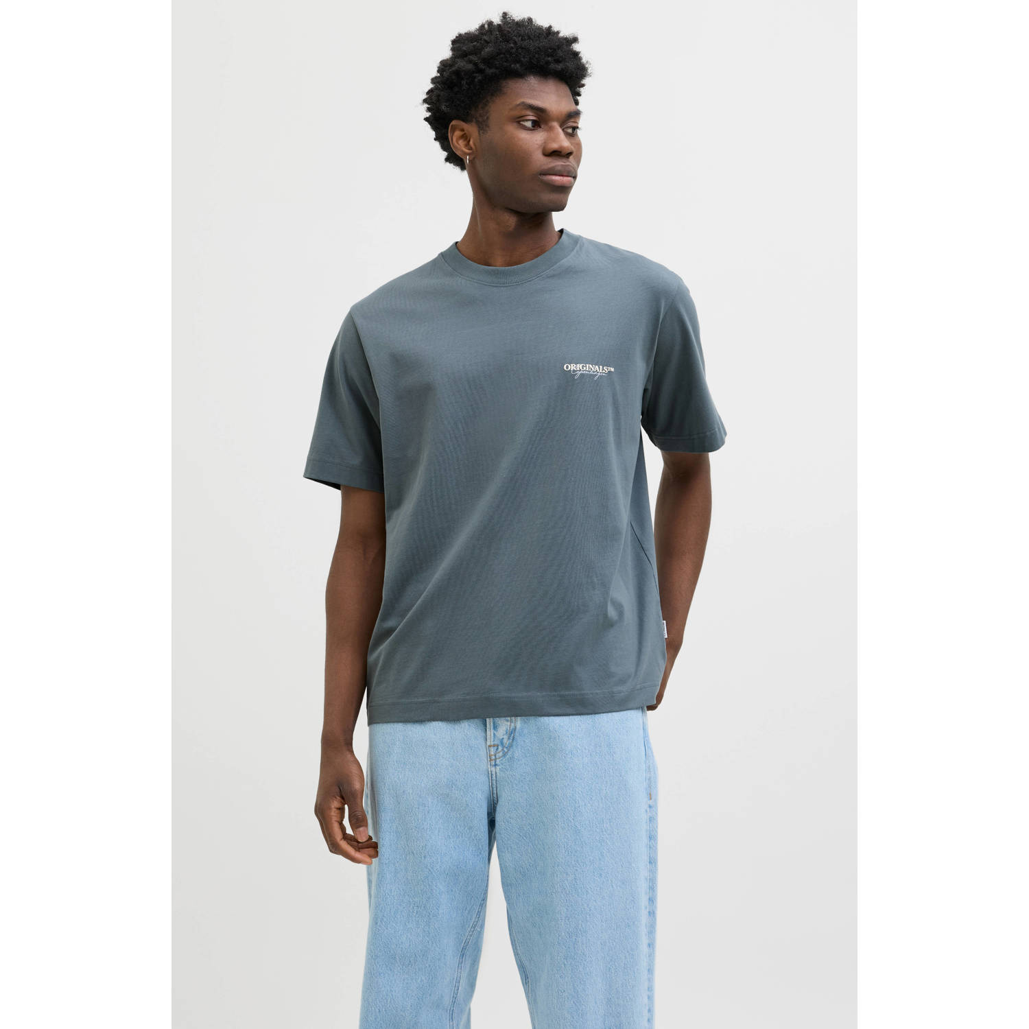 JACK & JONES ORIGINALS T-shirt grijsblauw