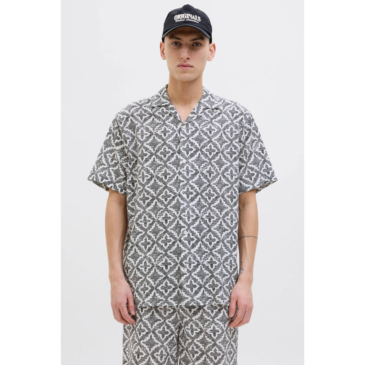JACK & JONES ORIGINALS casual overhemd grijs