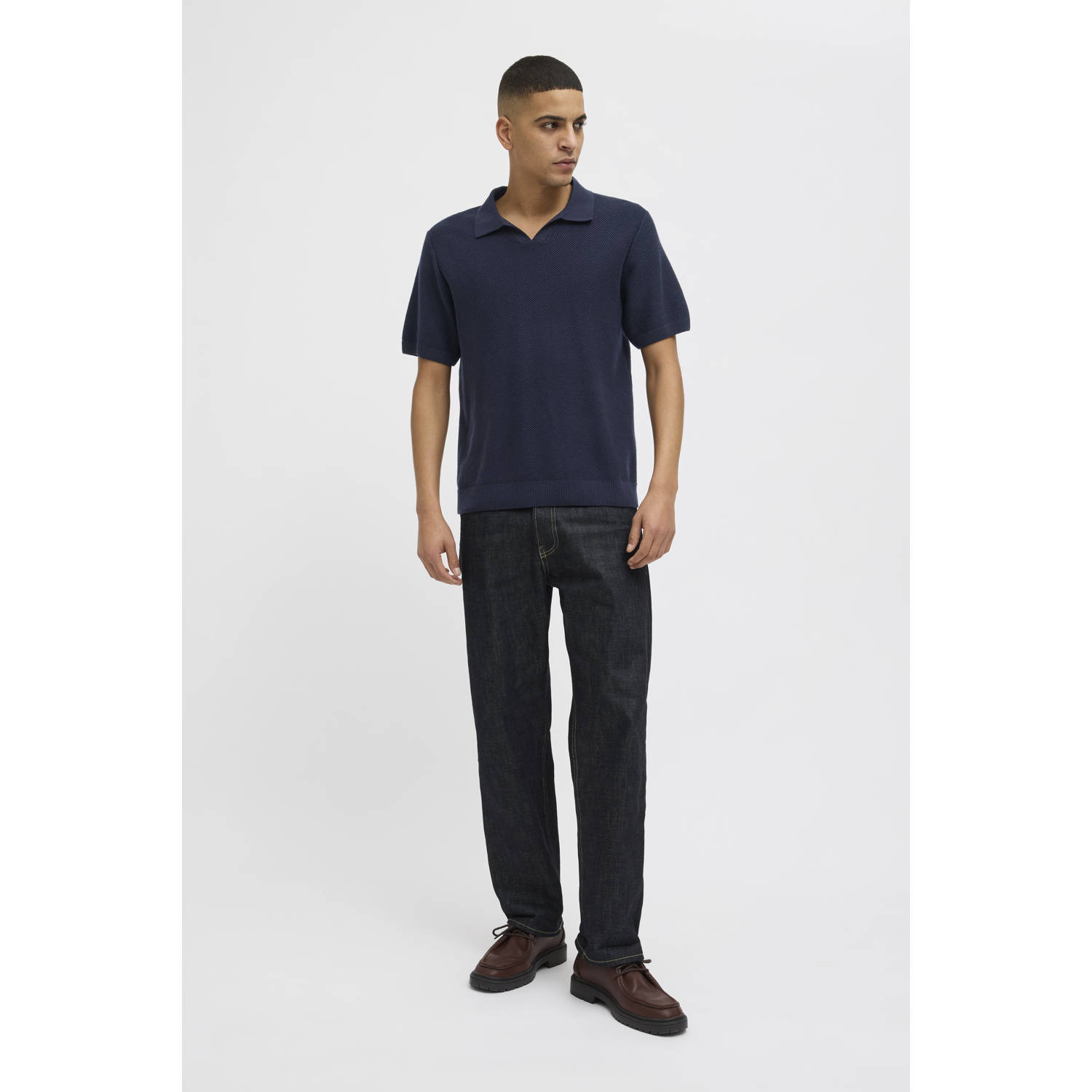 Jack & Jones Trui met ronde hals JPRCCEASTON KNIT SPLIT NECK SS SN