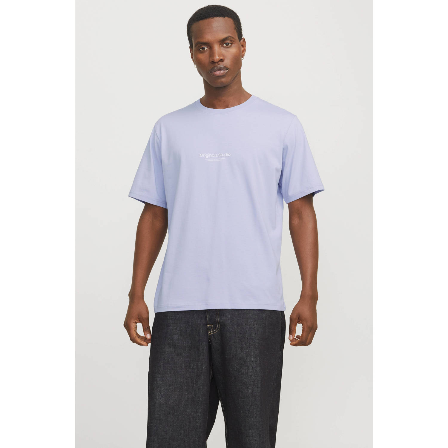 JACK & JONES ORIGINALS regular T-shirt JORVESTERBRO met printopdruk lila