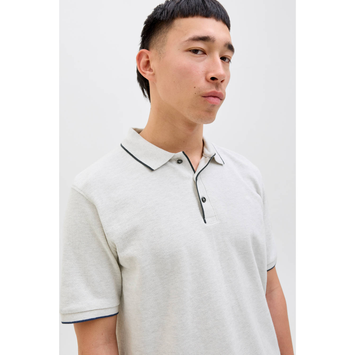 JACK & JONES PREMIUM regular polo lichtgrijs