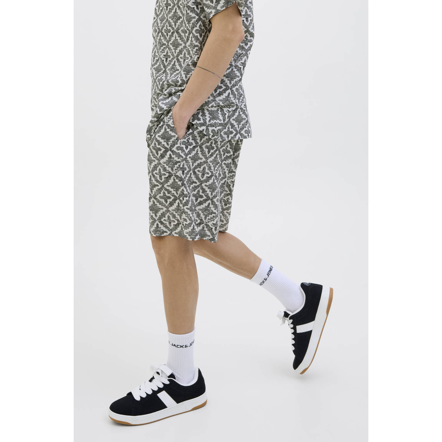 JACK & JONES PANTS STUDIO relaxed casual short grijs