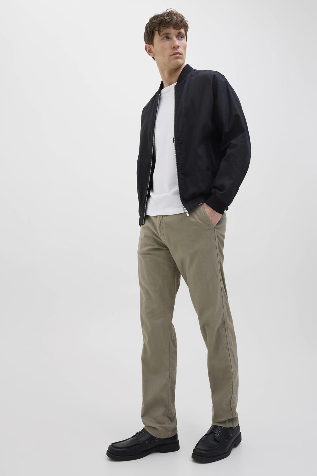 JACK & JONES PANTS STUDIO relaxed casual broek olijfgroen