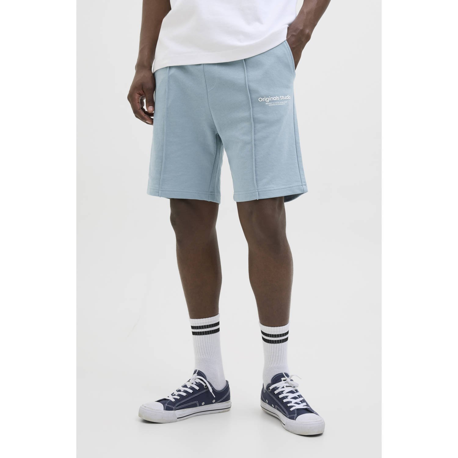 JACK & JONES PANTS STUDIO loose sweatshort lichtblauw