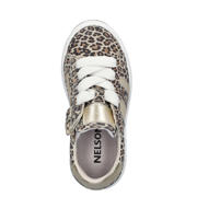 thumbnail: Nelson Kids suède sneakers met panterprint beige/zwart