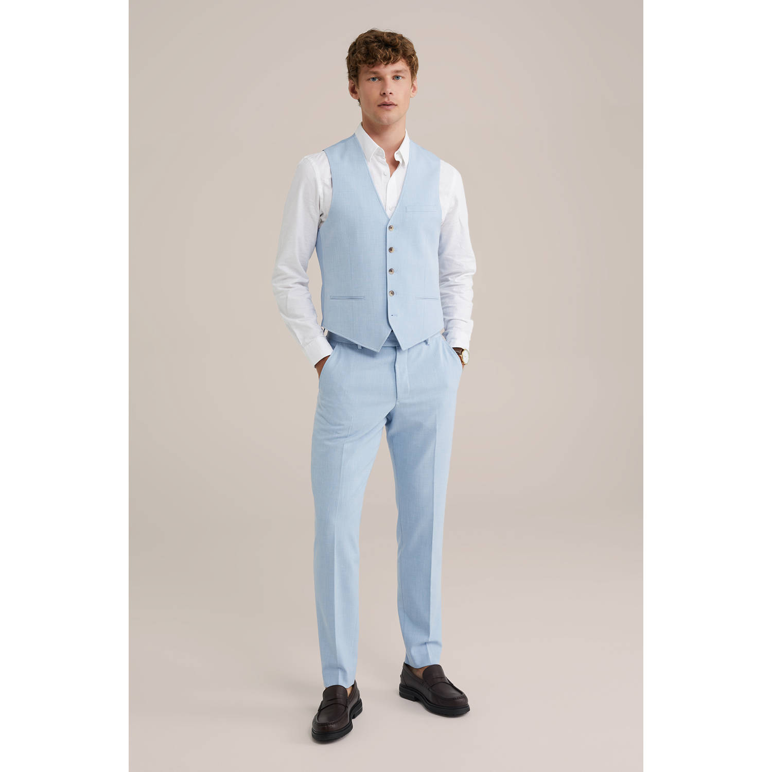 WE Fashion gilet lichtblauw