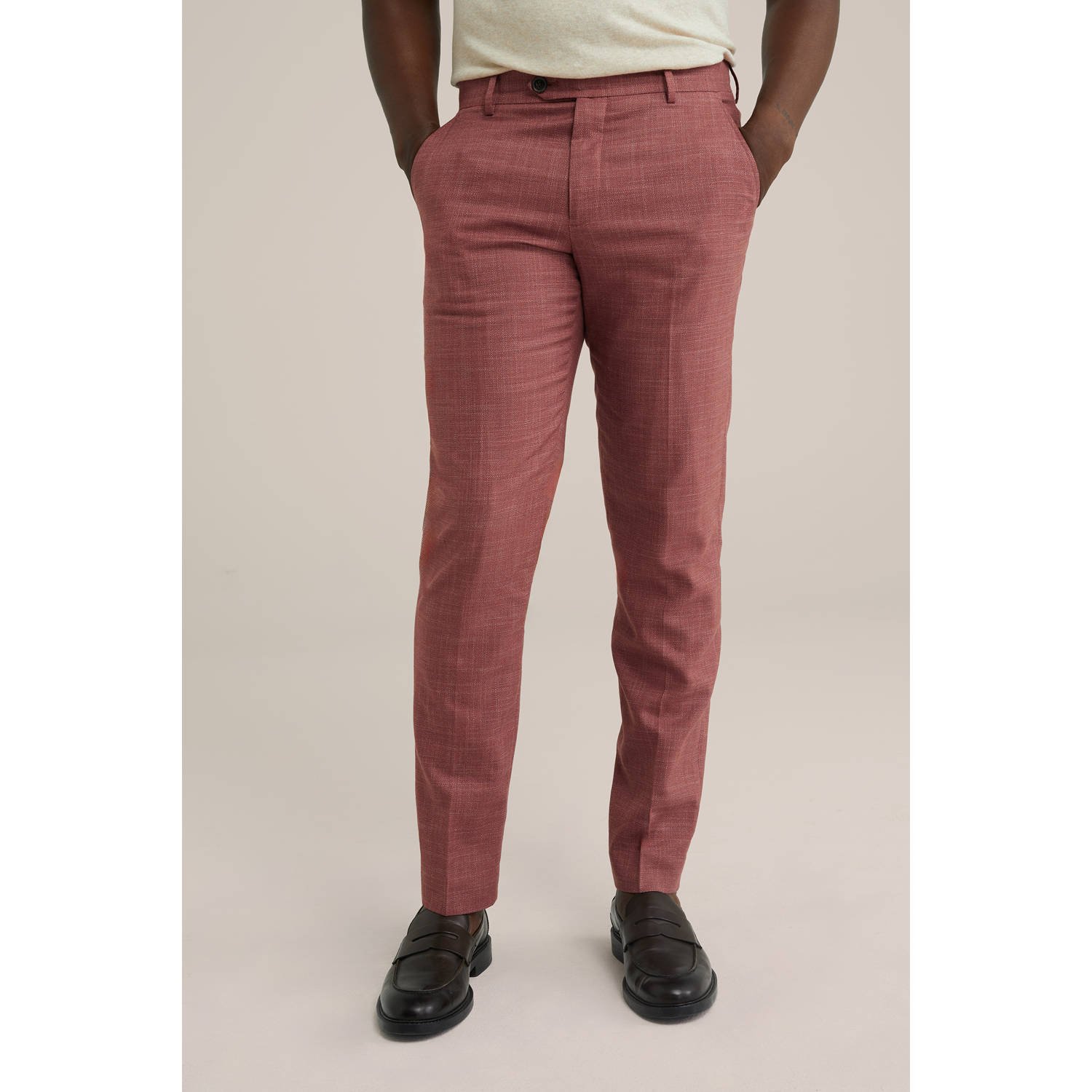 WE Fashion slim pantalon rood