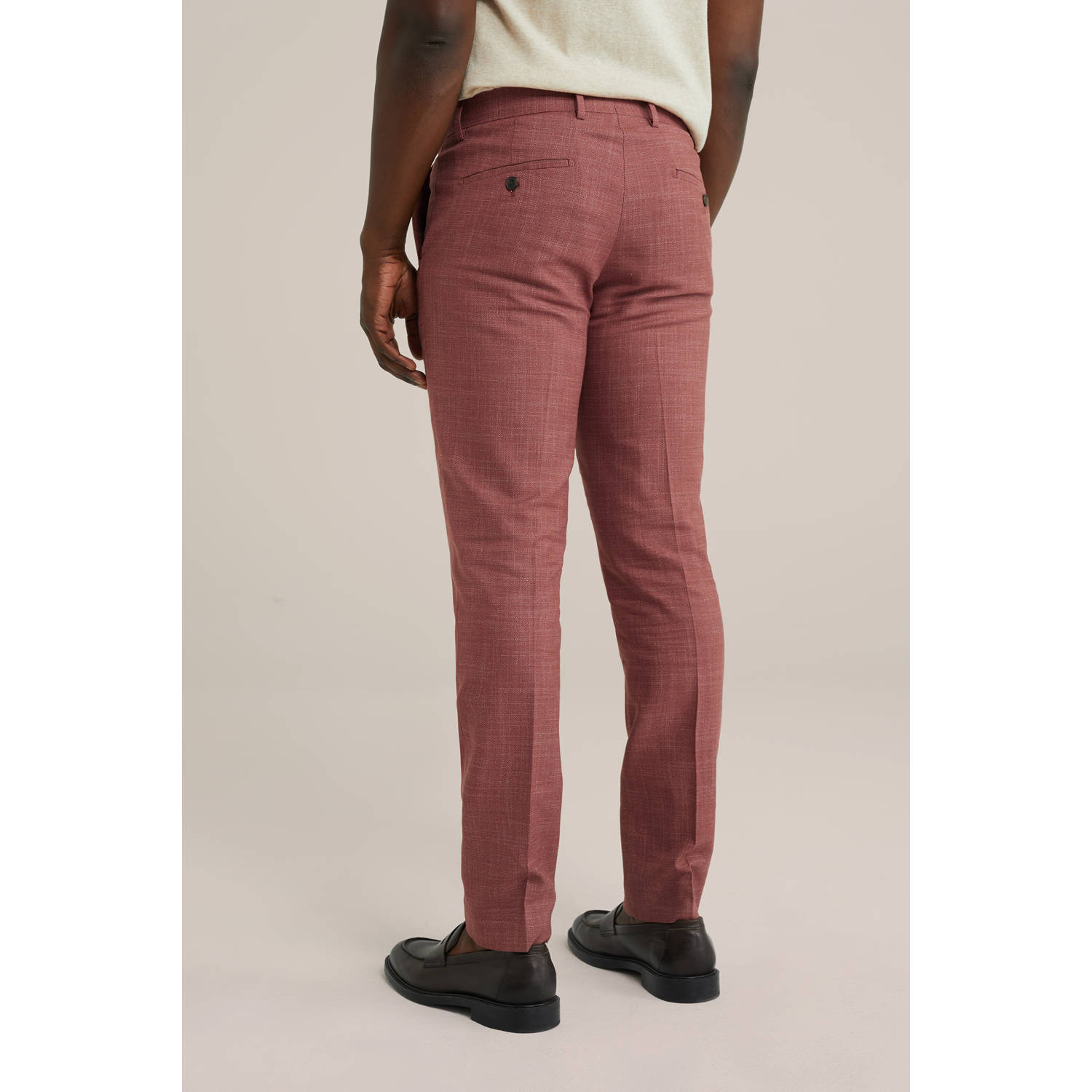 WE Fashion slim pantalon rood