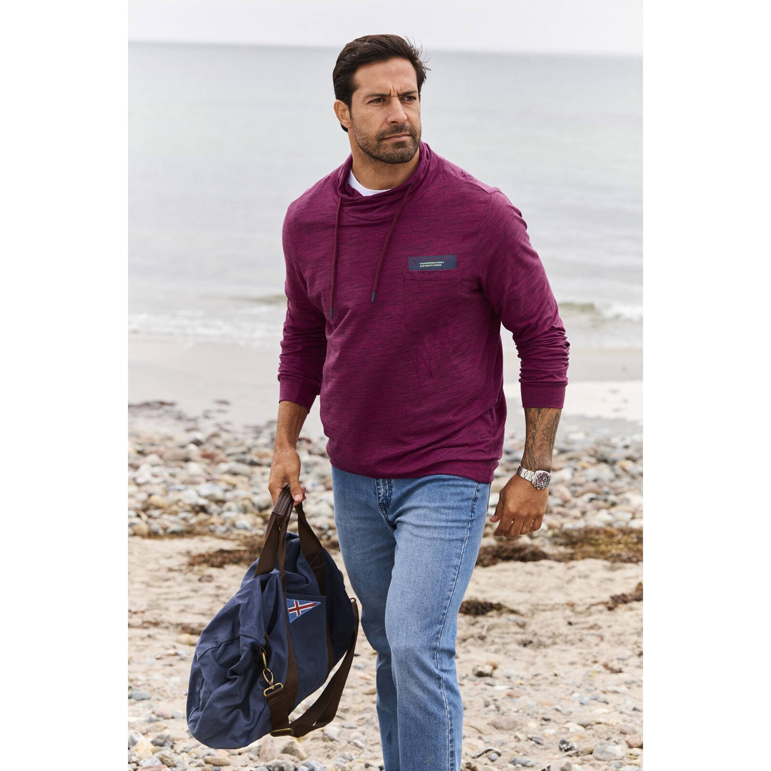 Jan Vanderstorm sweater KERVIK Plus Size aubergine