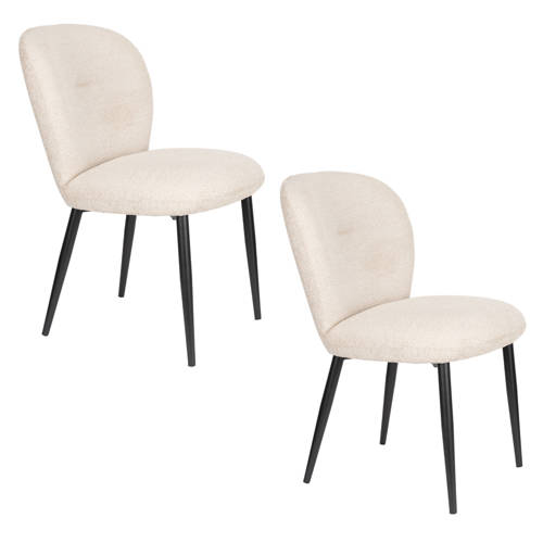 Housecraft Living Alaz Eetkamerstoelen Off-white - Set van 2 afbeelding