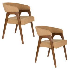 Adamello Eetkamerstoelen Beige - Set van 2