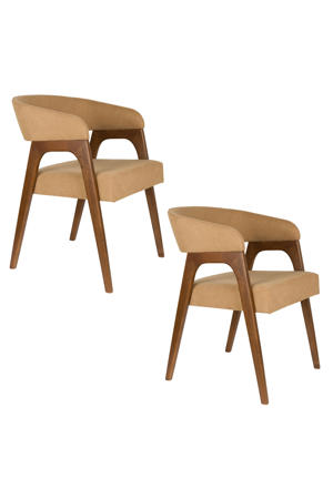 Adamello Eetkamerstoelen Beige - Set van 2