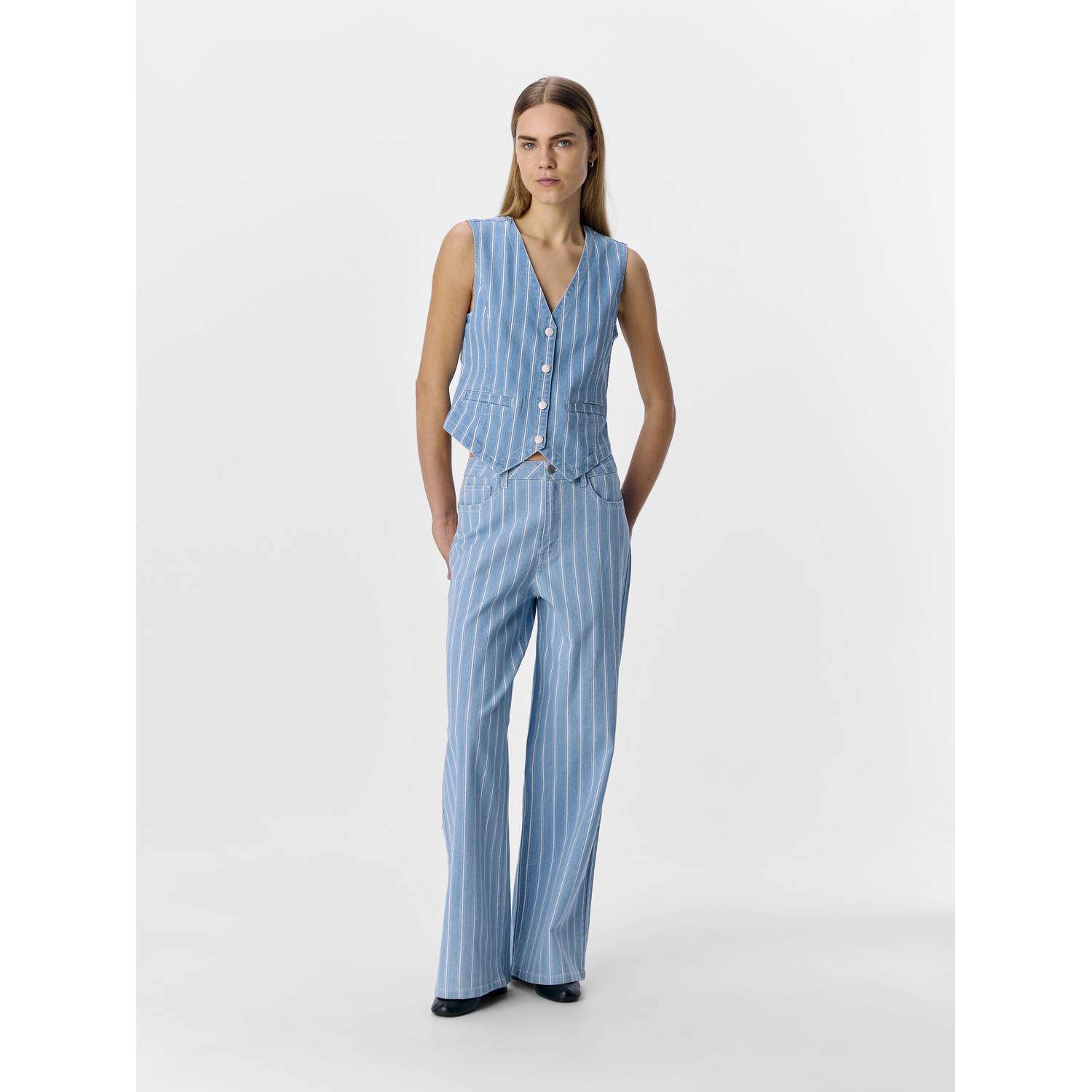 OBJECT gilet light blue denim