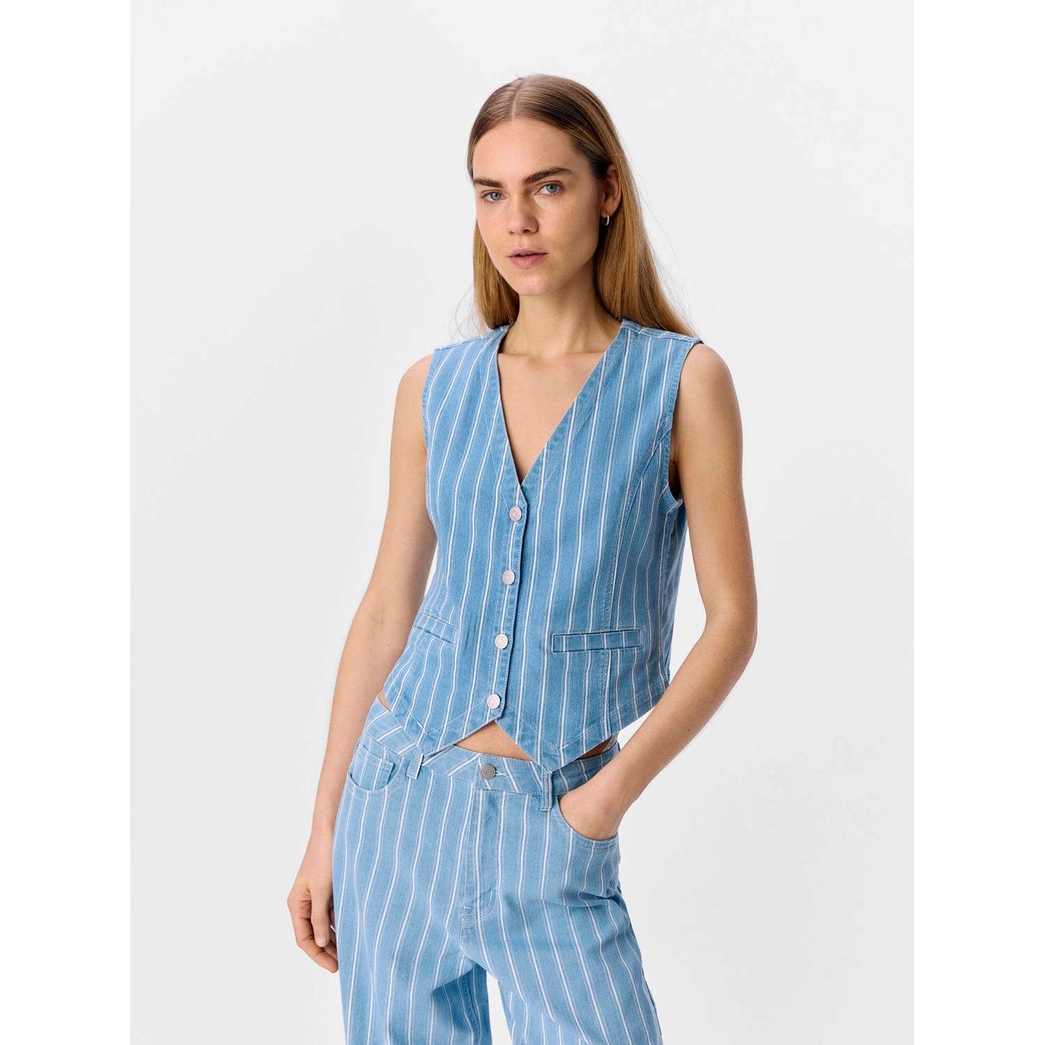 OBJECT gilet light blue denim