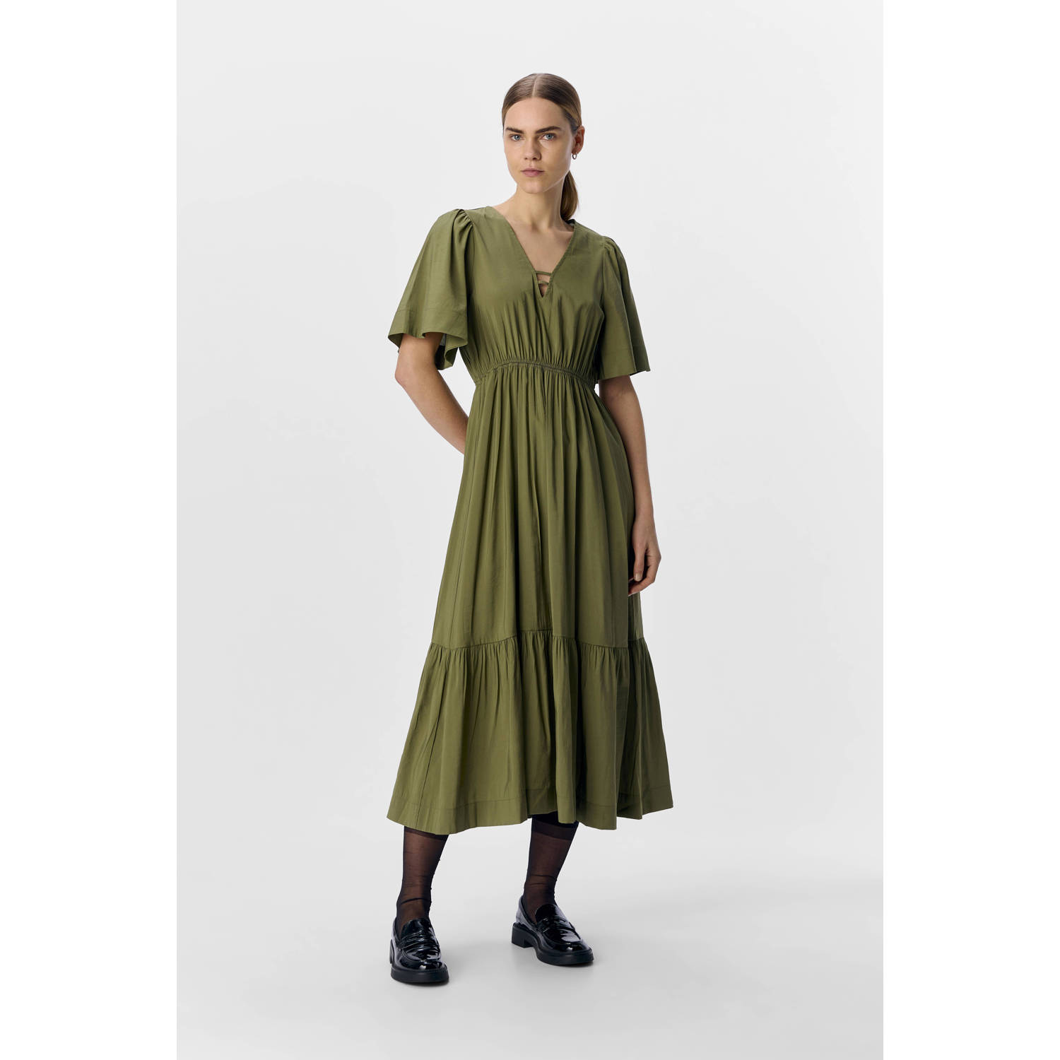 OBJECT midi jurk olijfgroen