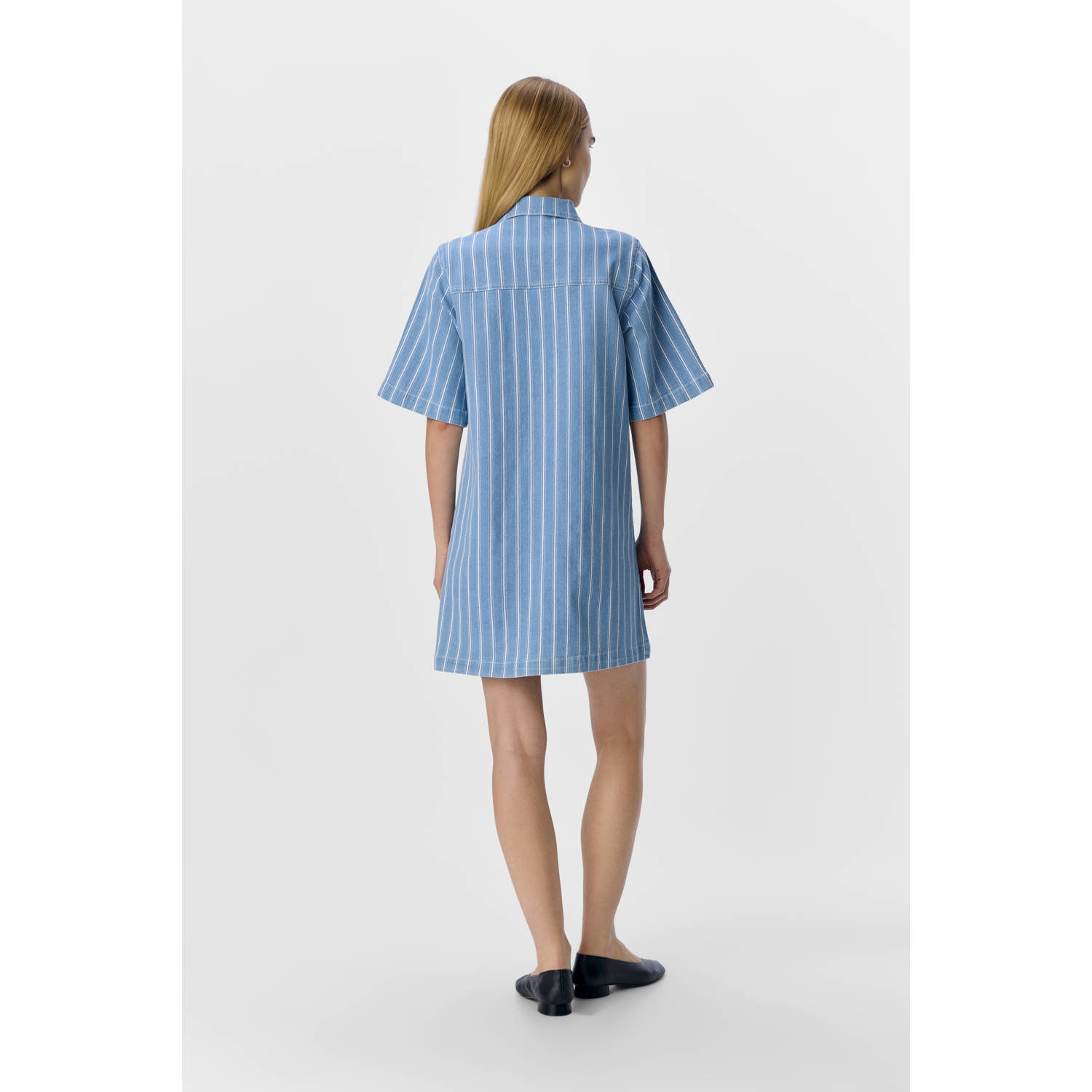 OBJECT blousejurk light blue denim