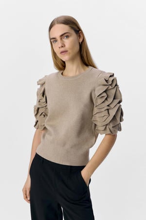 trui beige fijn gebreid