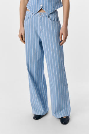 wide leg jeans light blue denim