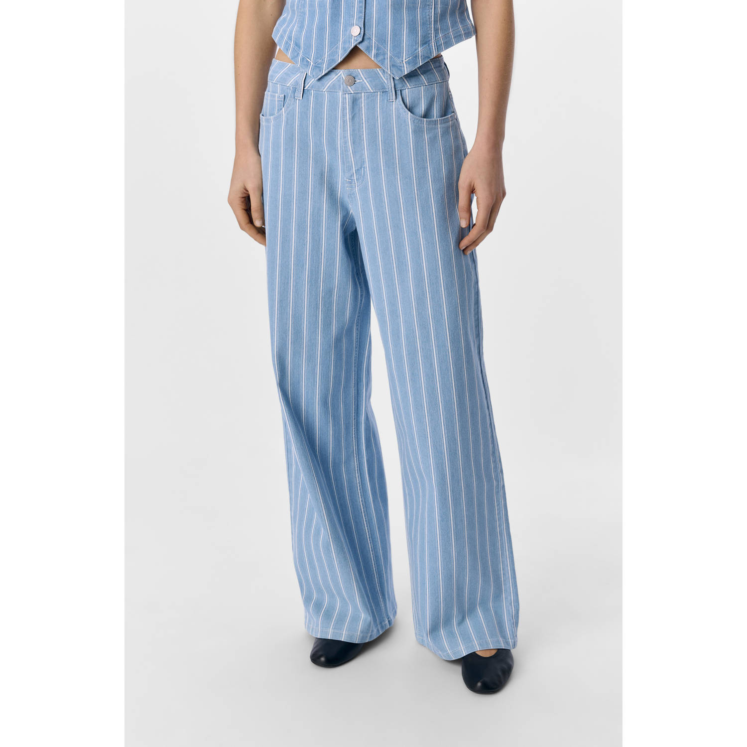 OBJECT wide leg jeans light blue denim