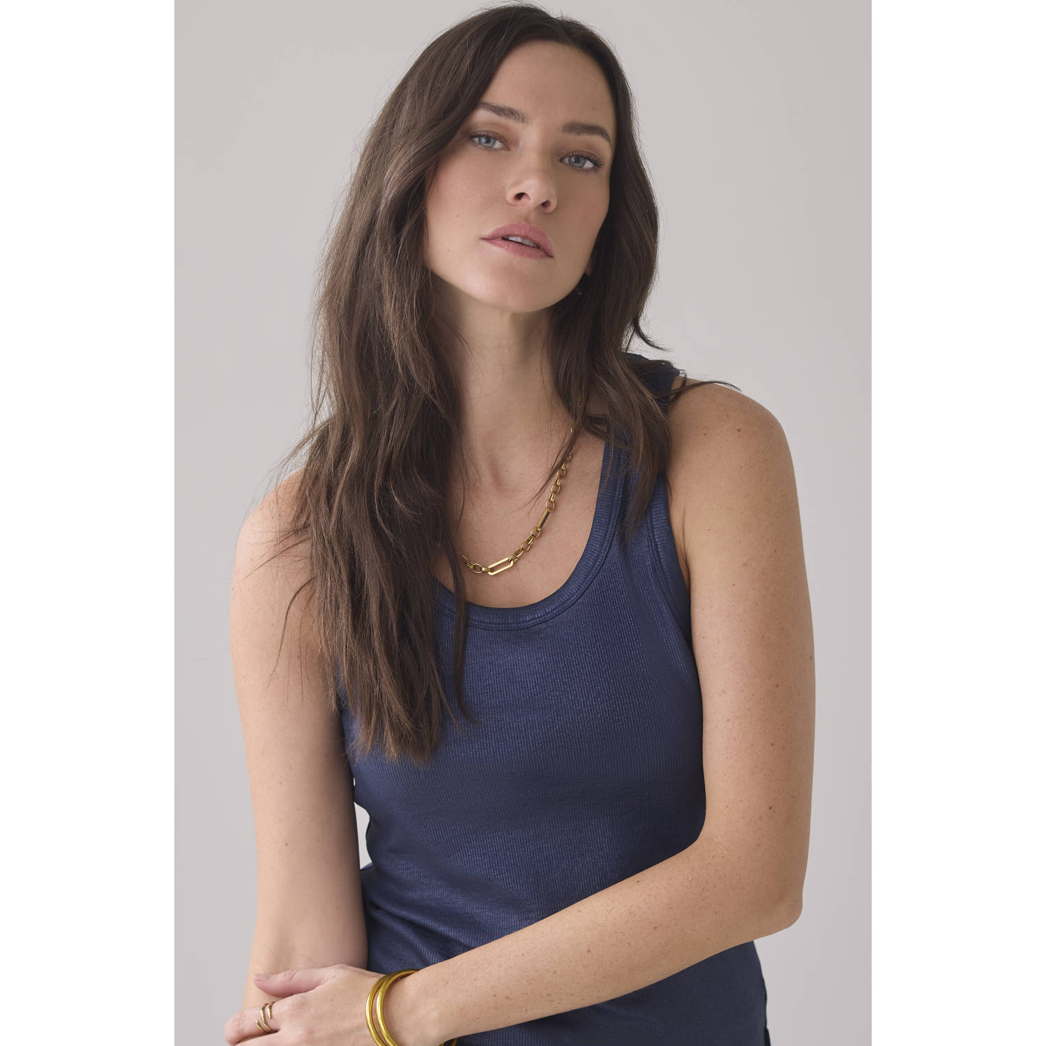 Summum mouwloze top donkerblauw