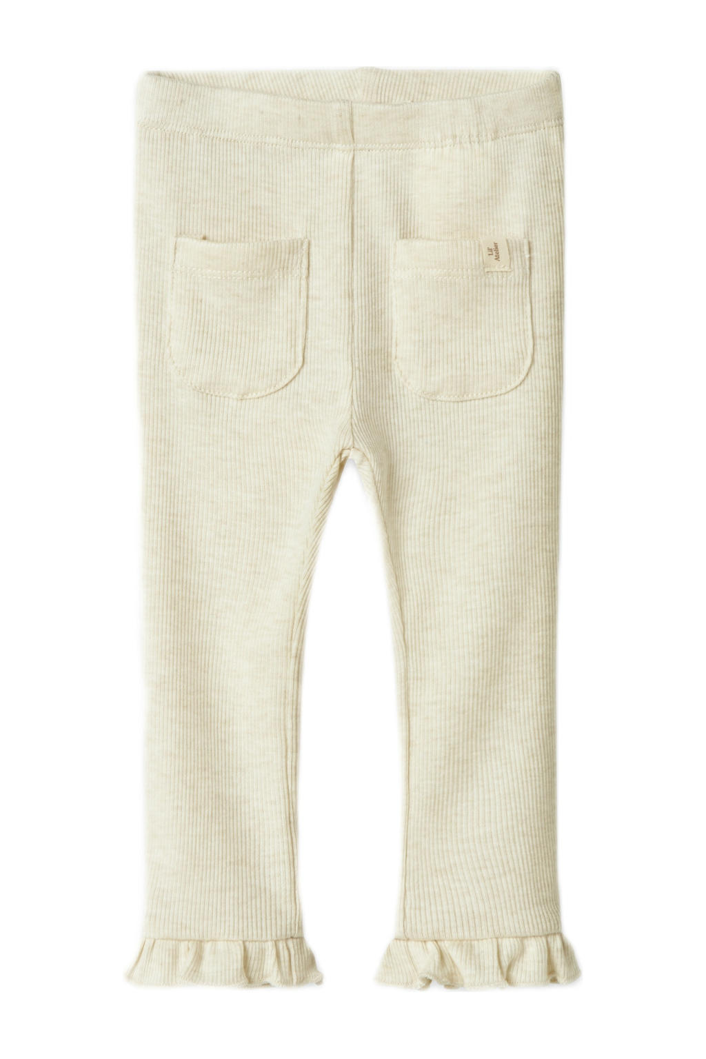 Ecru meisjes LIL' ATELIER BABY slim legging van lyocell met elastische tailleband