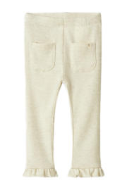thumbnail: Ecru meisjes LIL' ATELIER BABY slim legging van lyocell met elastische tailleband