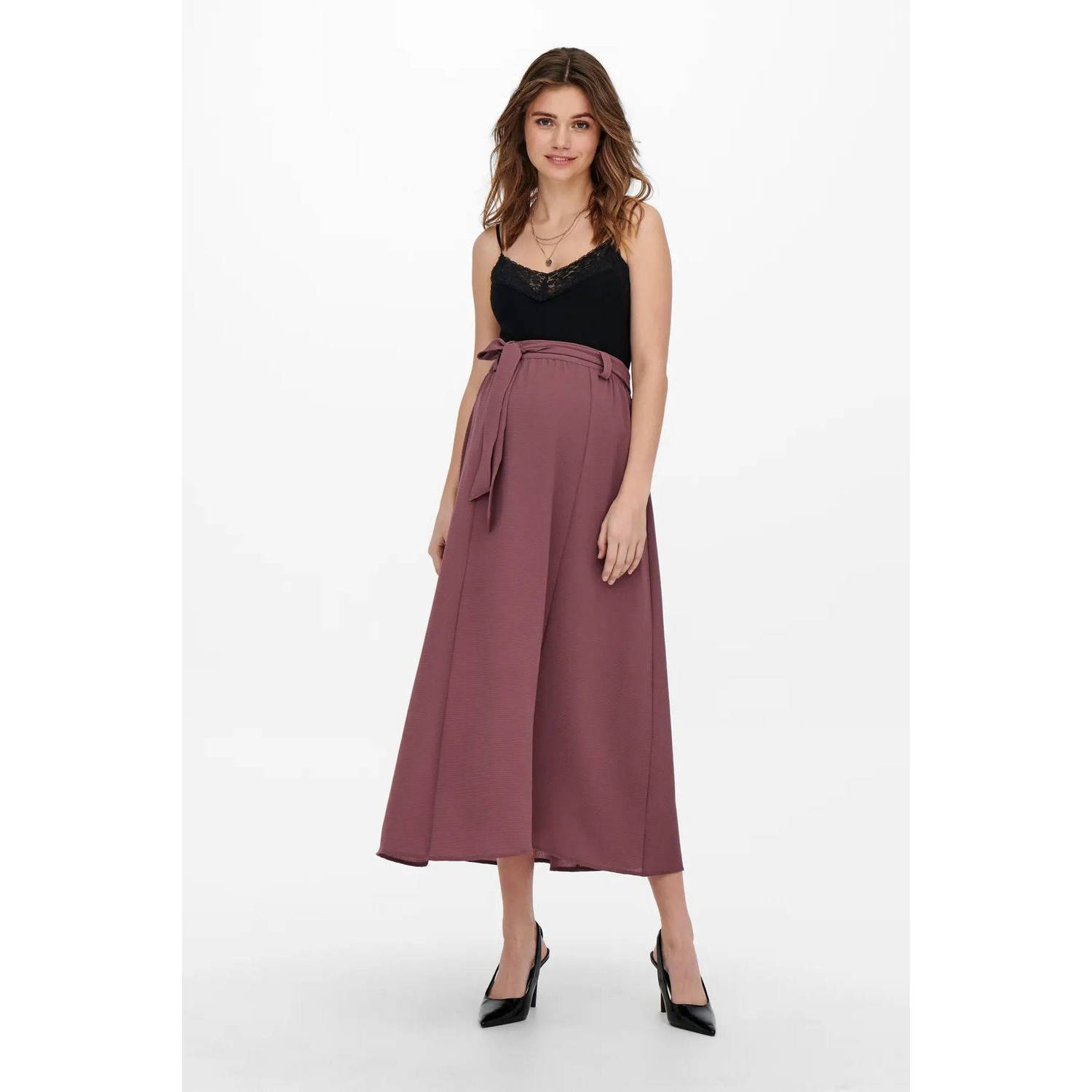 ONLY MATERNITY zwangerschaps midi rok oudroze