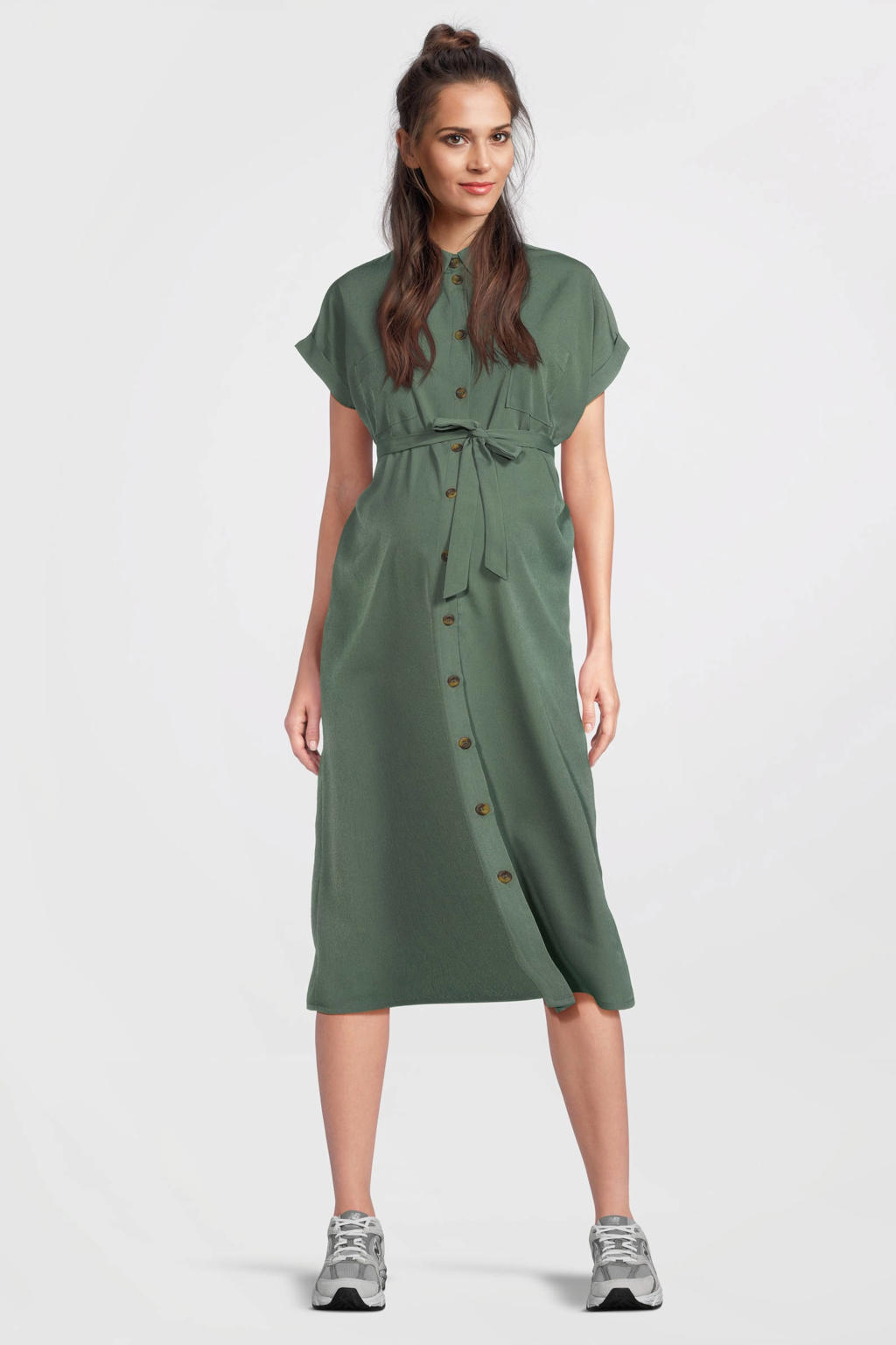 ONLY MATERNITY zwangerschaps- en voedings midi jurk groen