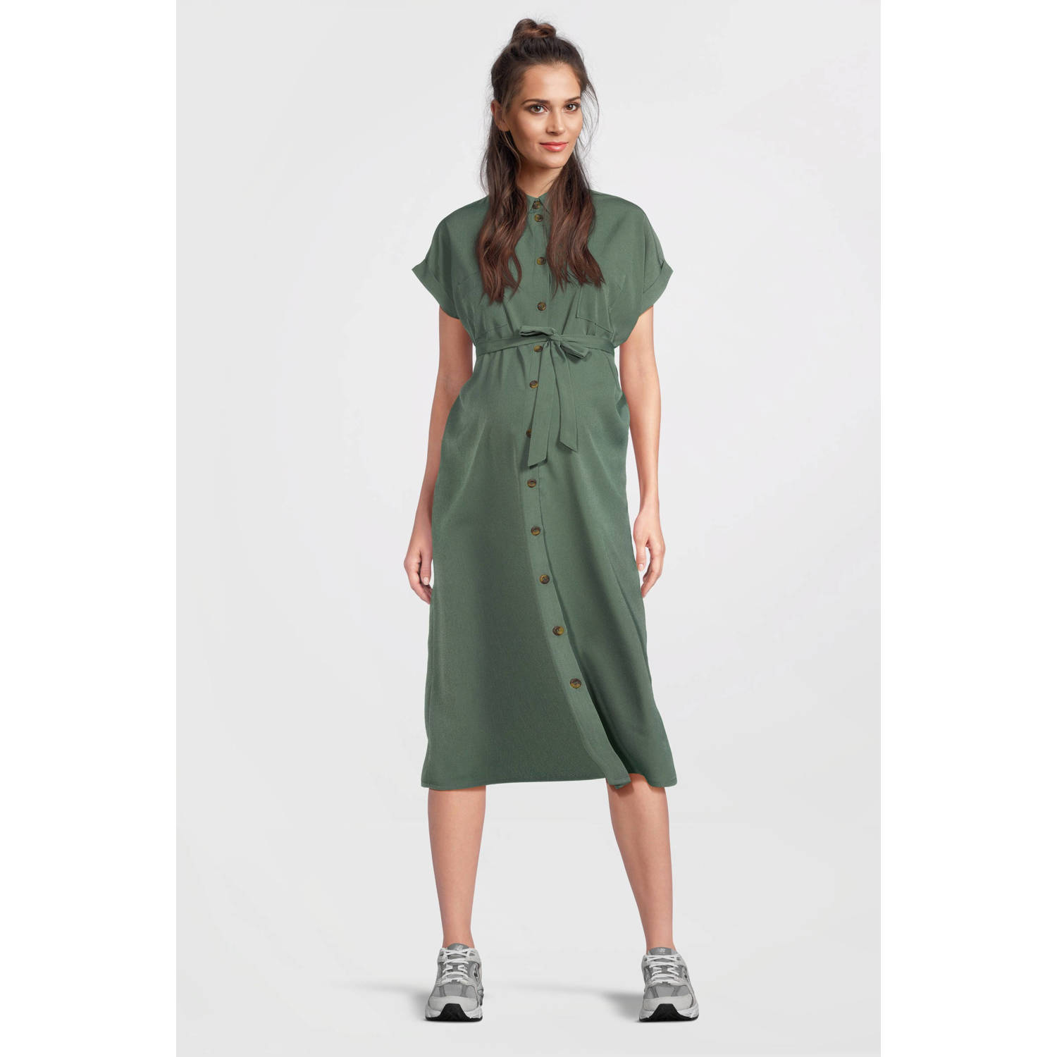 ONLY MATERNITY zwangerschaps- en voedings midi jurk groen