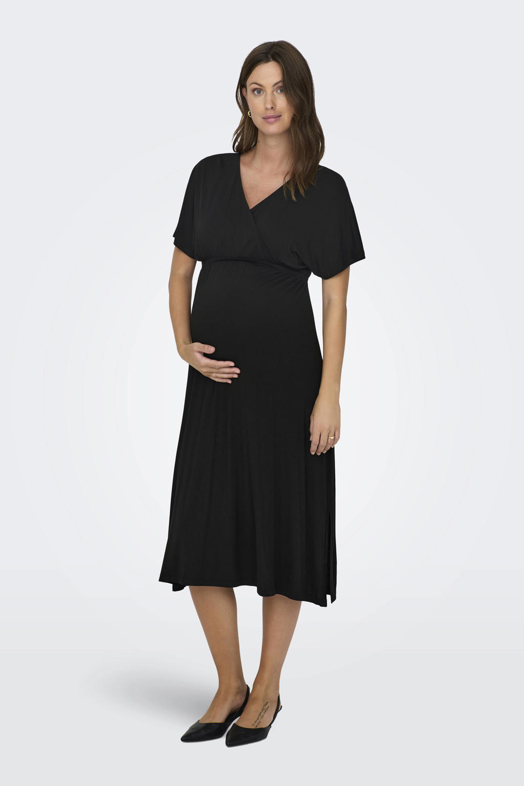 ONLY MATERNITY zwangerschaps midi jurk zwart