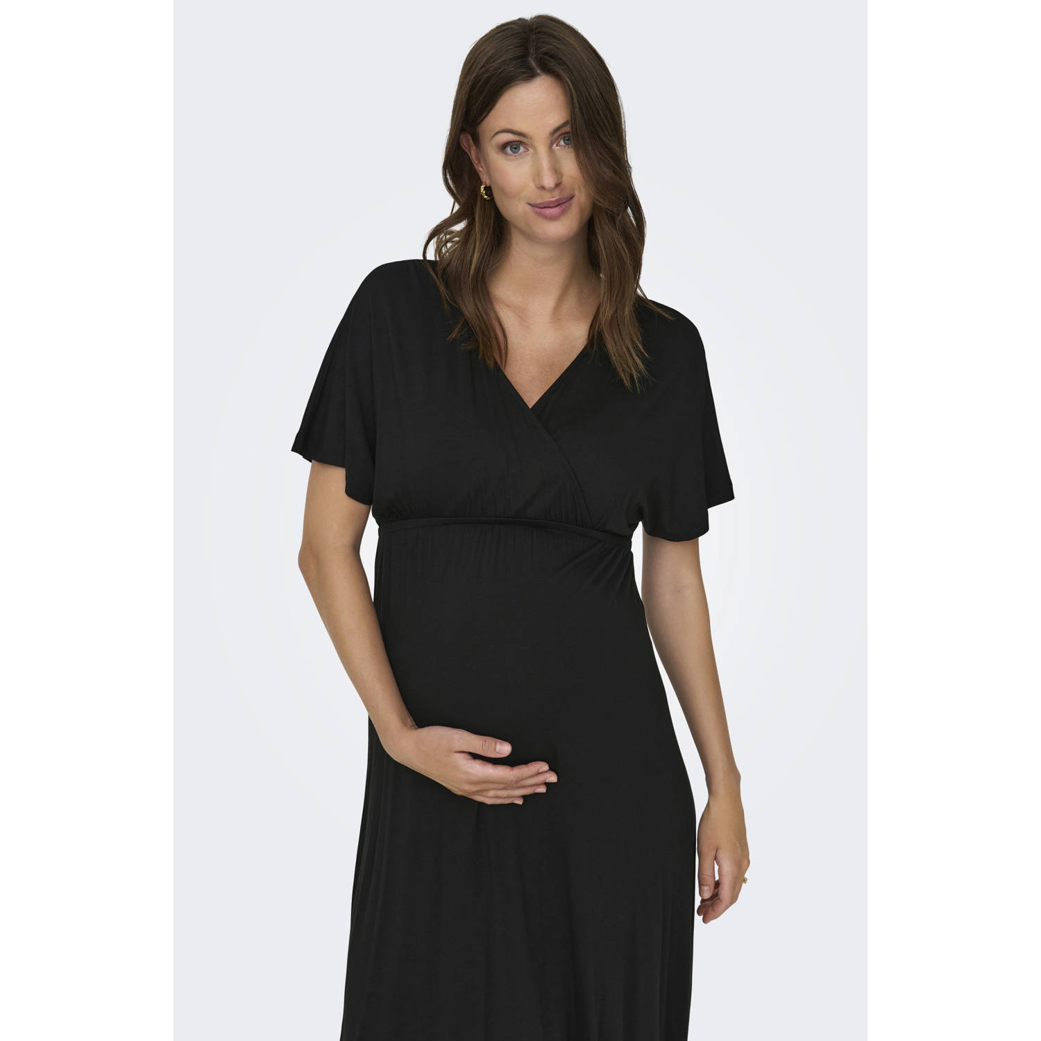 ONLY MATERNITY zwangerschaps midi jurk zwart