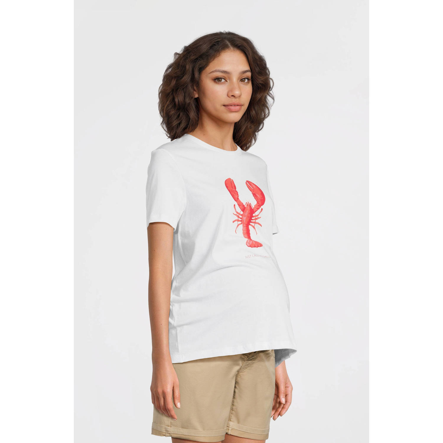 ONLY MATERNITY zwangerschaps T-shirt wit