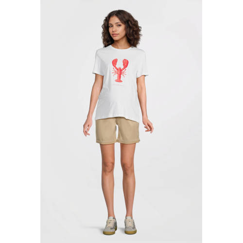 ONLY MATERNITY zwangerschaps T-shirt wit afbeelding