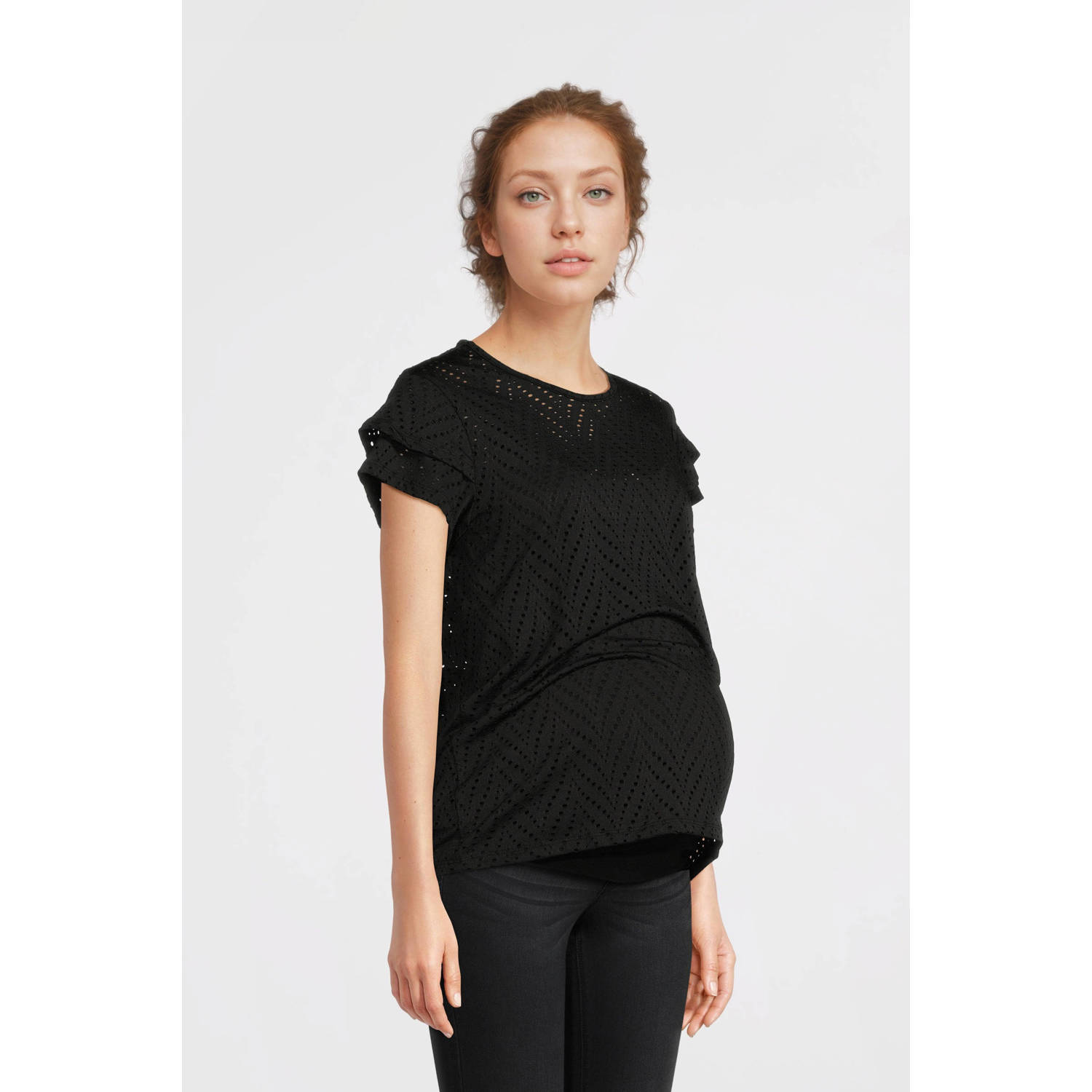 ONLY MATERNITY zwangerschaps- en voedings top zwart