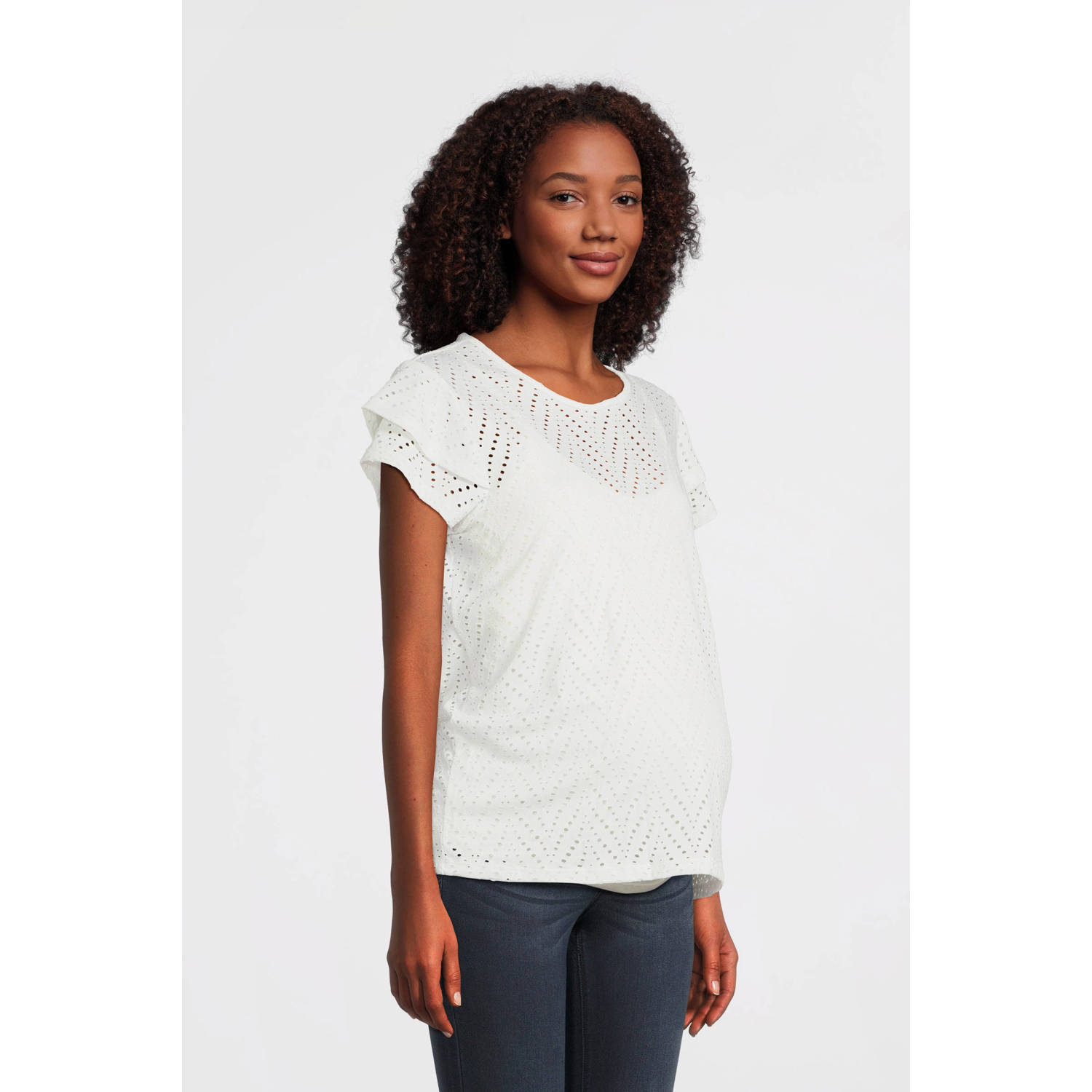 ONLY MATERNITY zwangerschaps- en voedings top wit