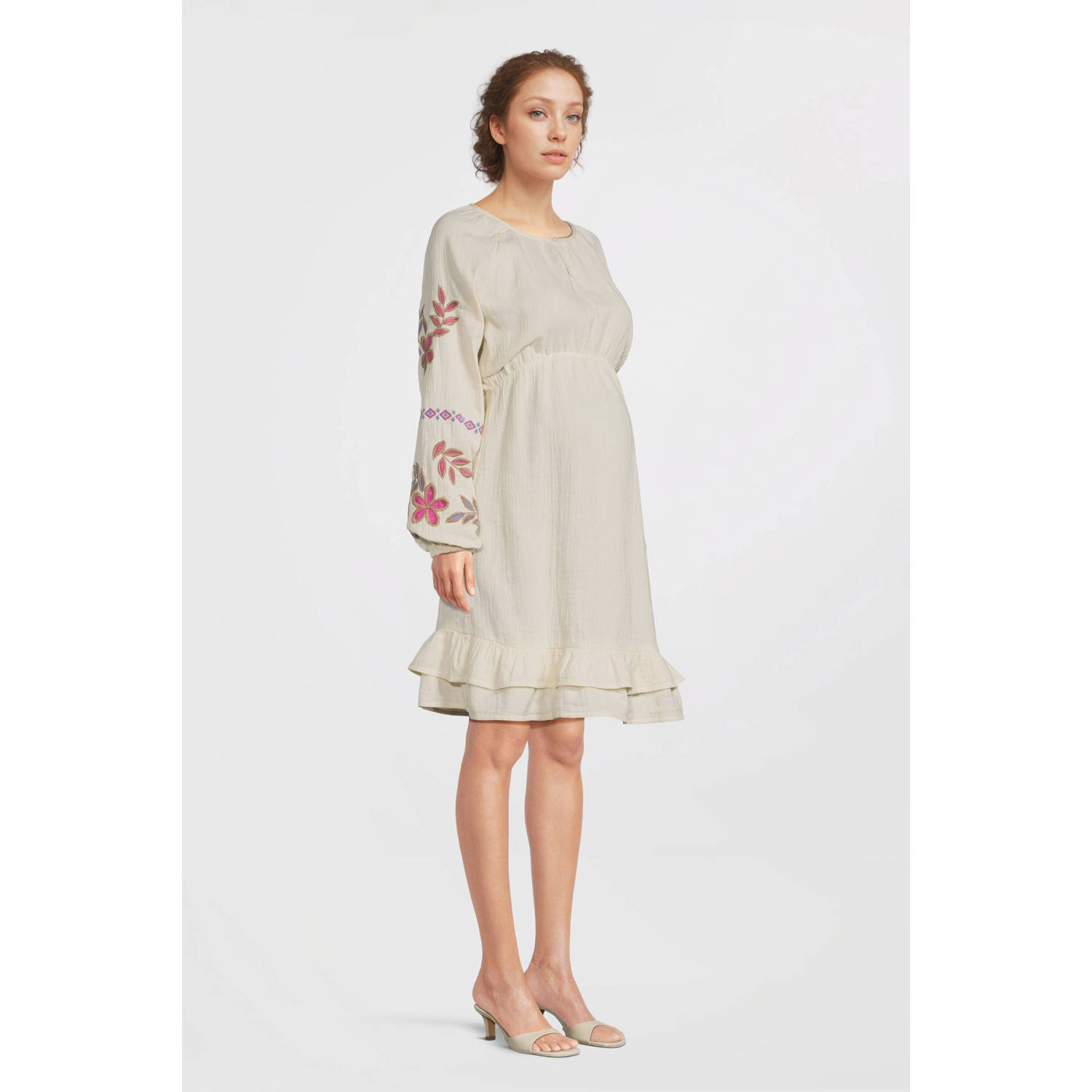 ONLY MATERNITY zwangerschaps korte jurk ecru