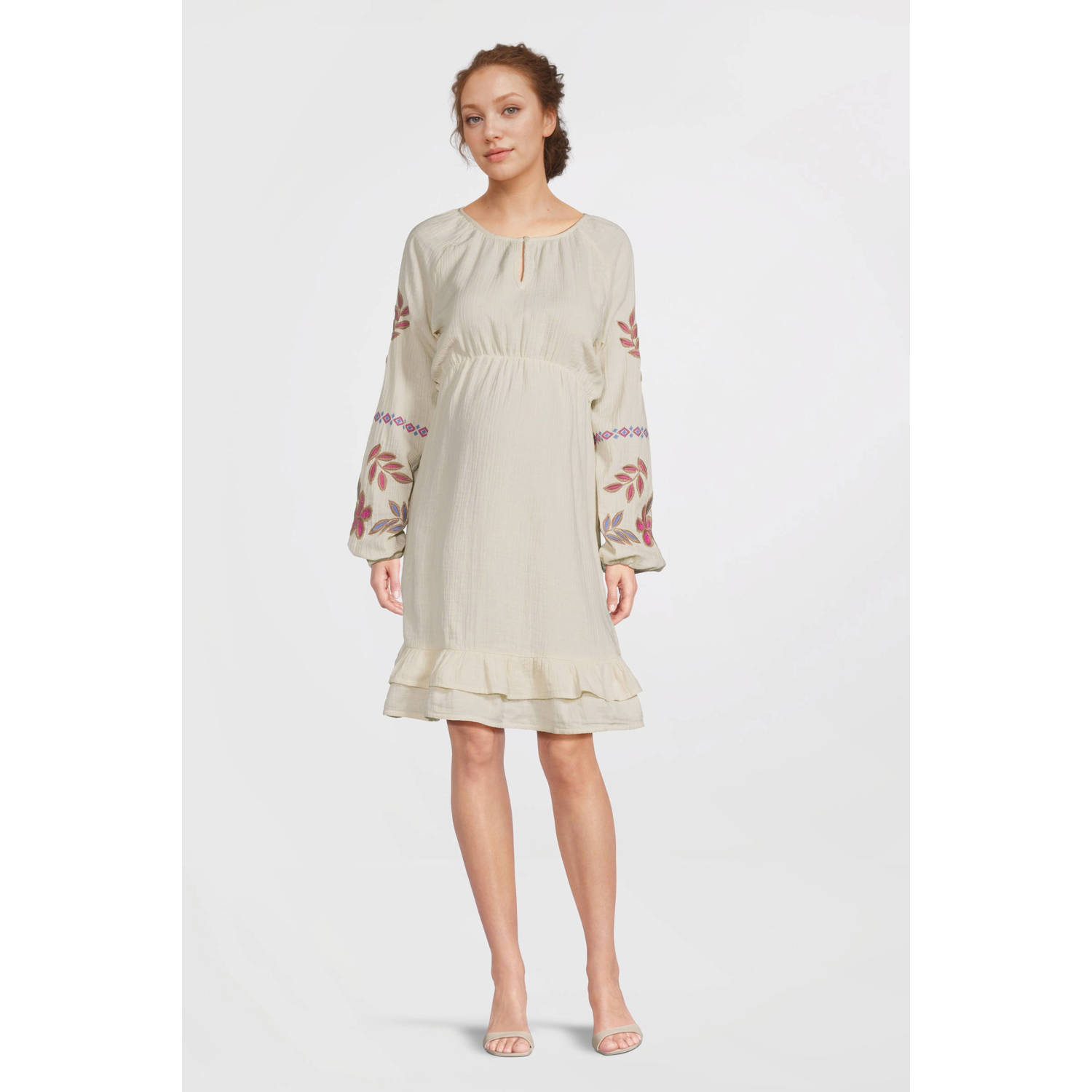 ONLY MATERNITY zwangerschaps korte jurk ecru