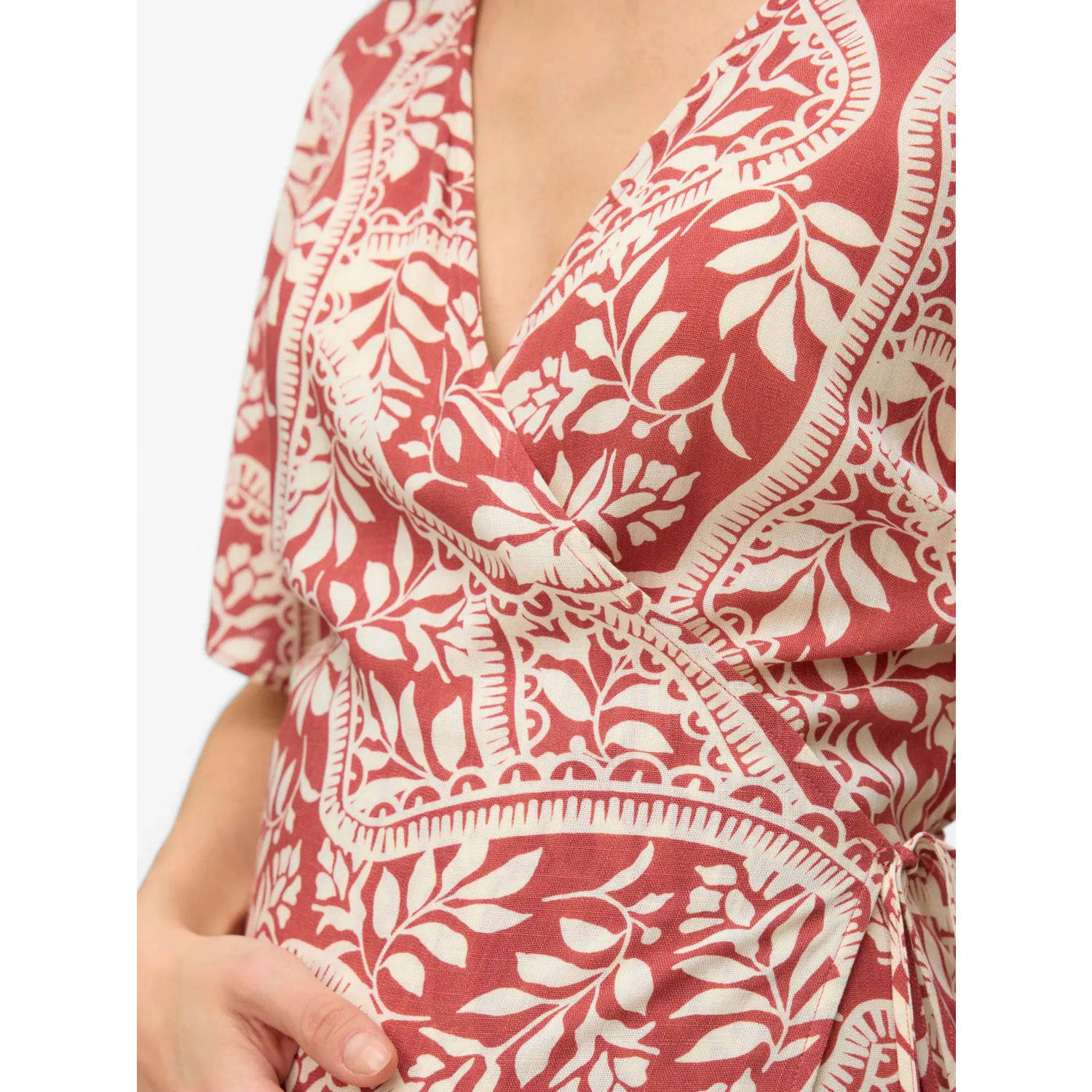 VERO MODA MATERNITY zwangerschaps maxi jurk rood