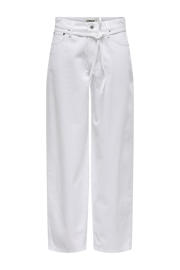 thumbnail: Witte dames ONLY van denim met regular waist, rits- en knoopsluiting en effen