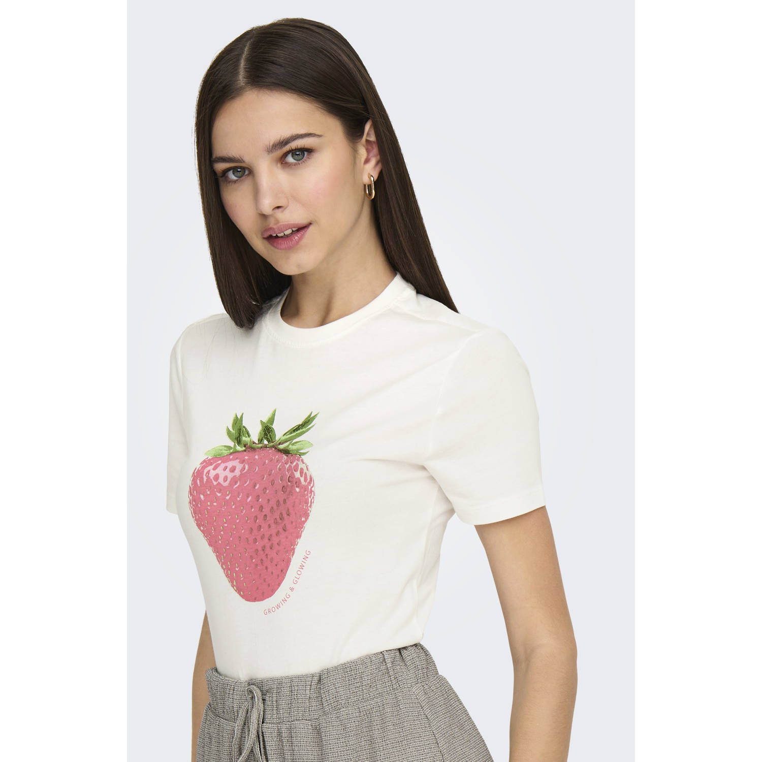 Only Regular fit T-shirt van puur katoen model 'KELLY LIFE'