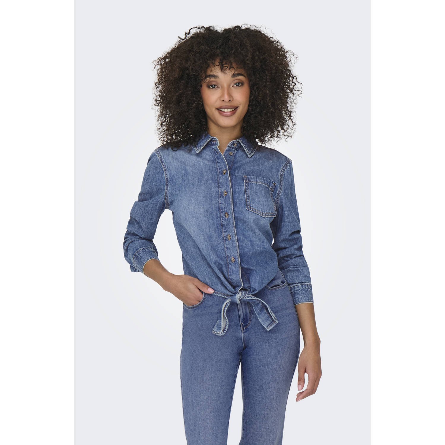 ONLY blouse medium blue denim