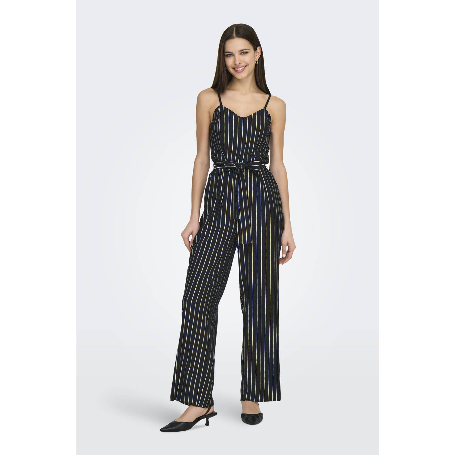 ONLY regular jumpsuit zwart gebreid