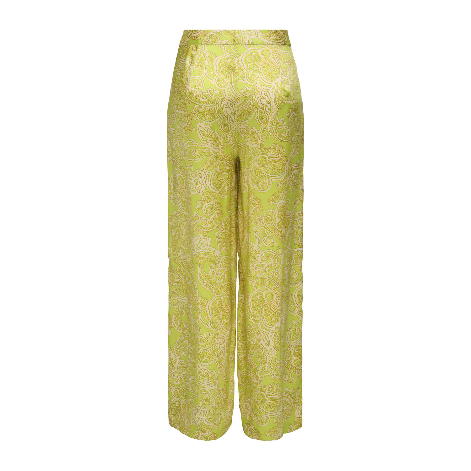 ONLY wide leg high waist casual broek geel