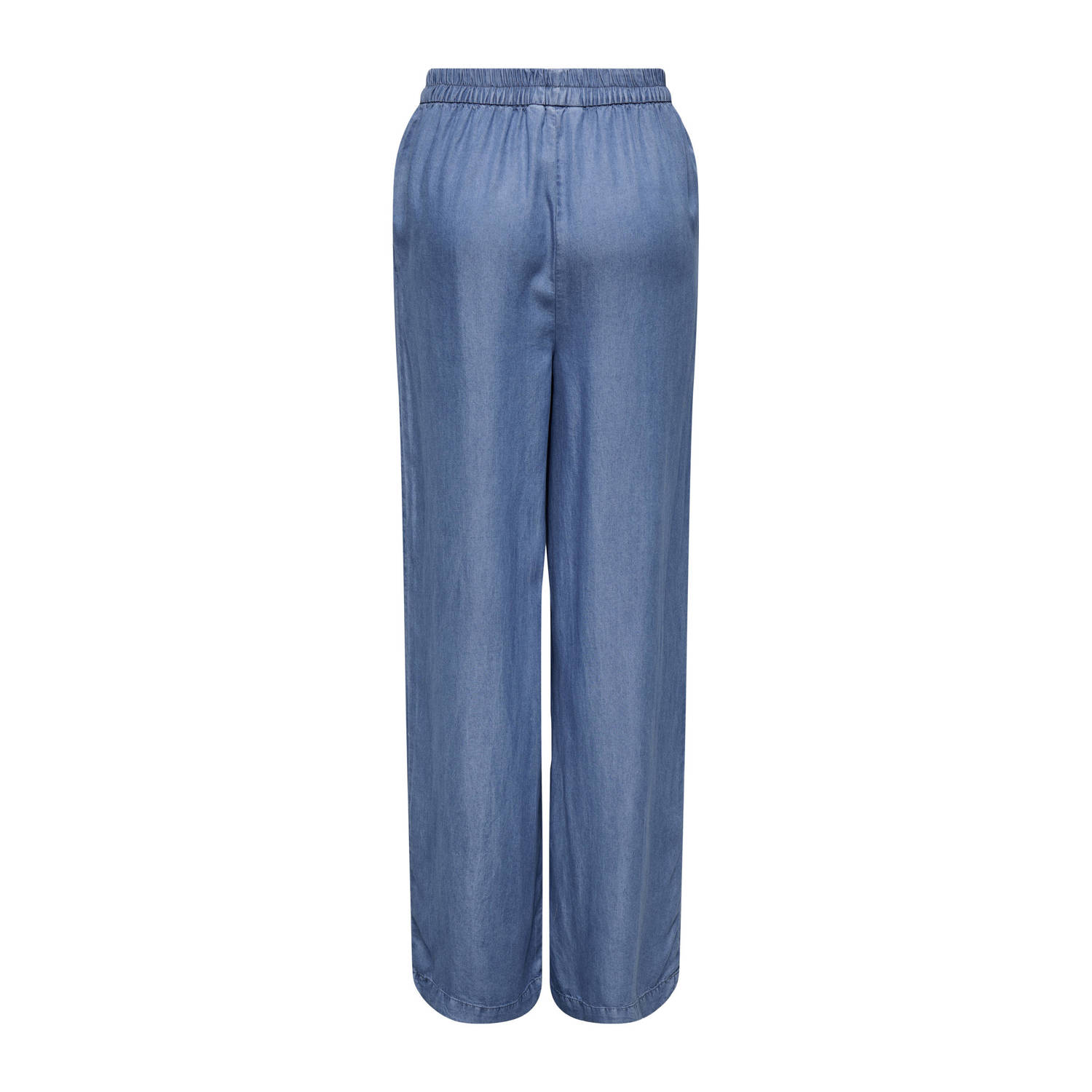 ONLY regular high waist casual broek medium blue denim