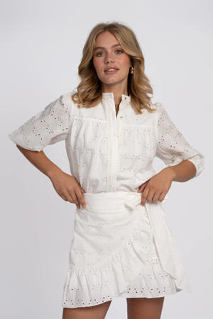 wikkelrok broderie wit