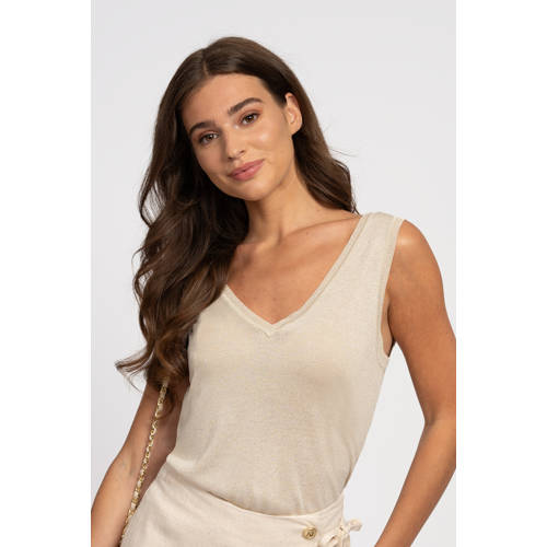 NIKKIE top beige met lurex afbeelding