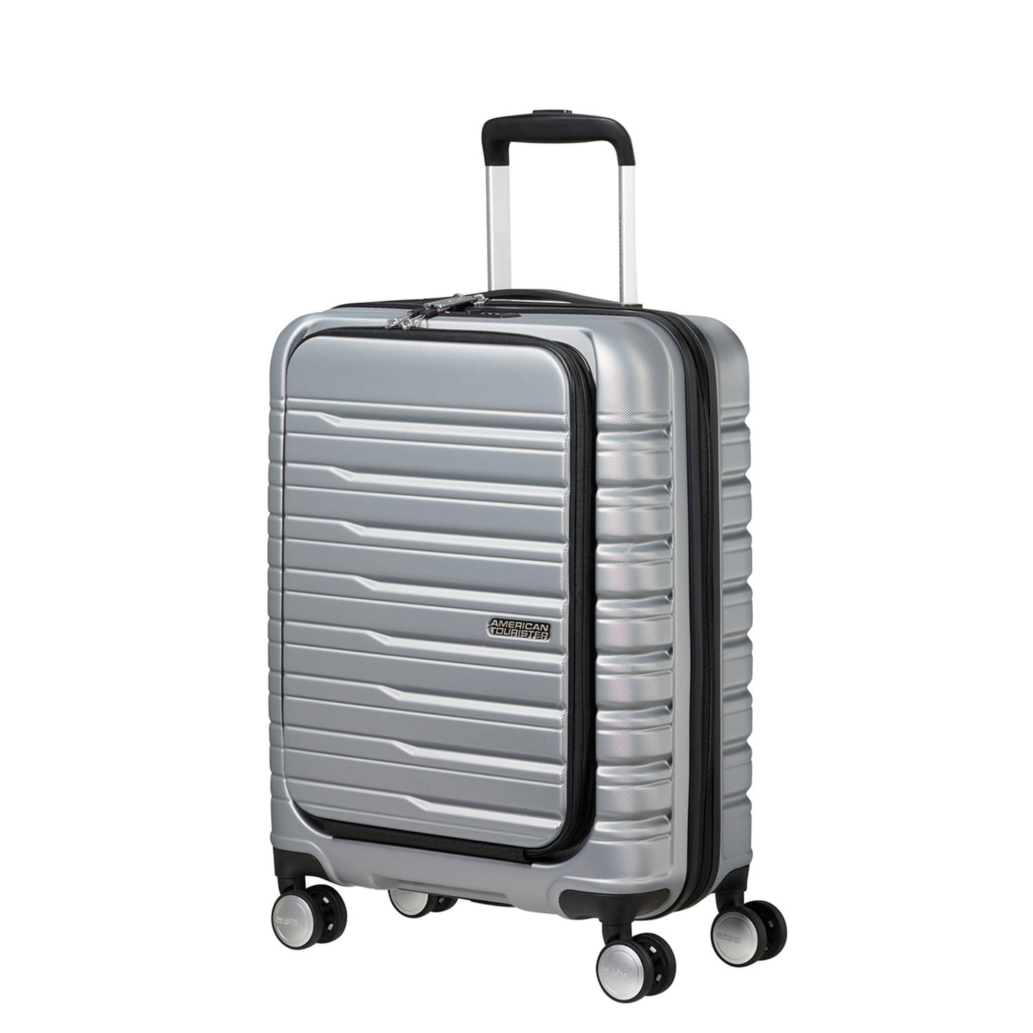 American Tourister trolley Flashline 55 cm. zilverkleurig
