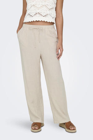 straight regular waist casual broek beige